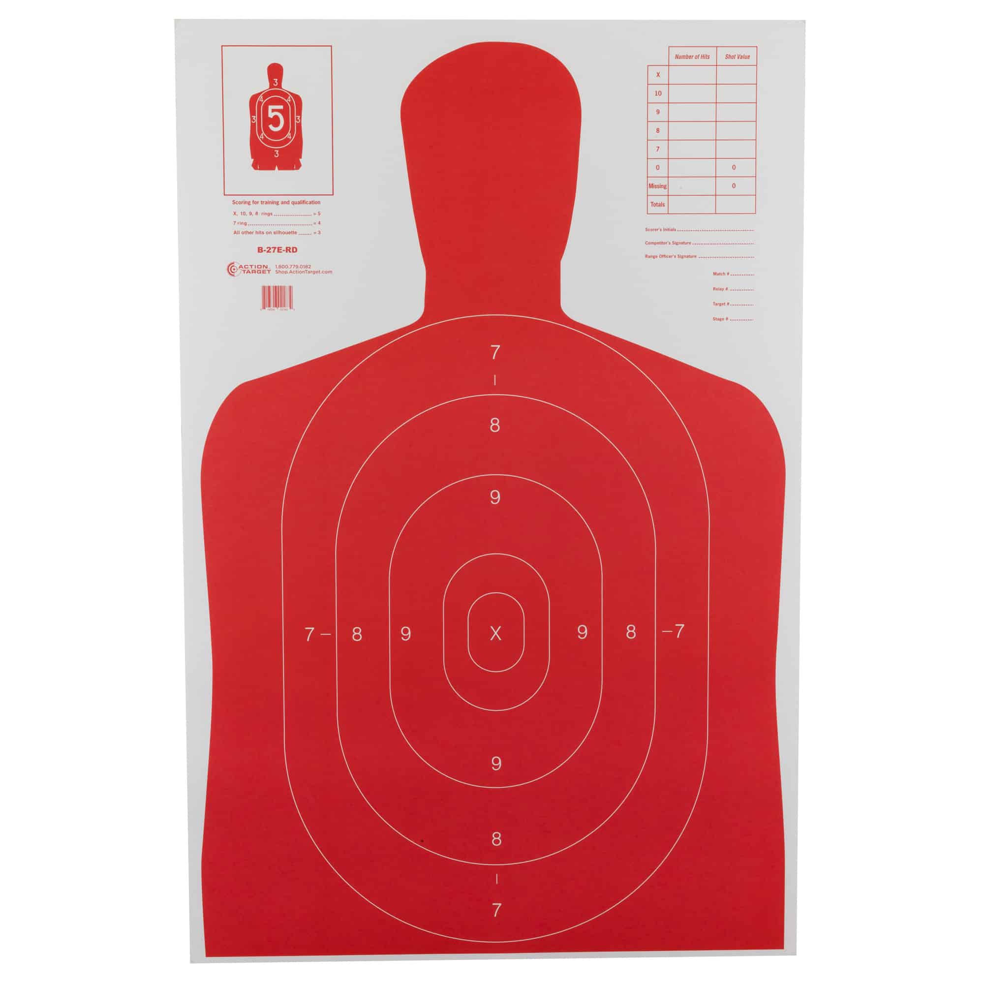 Action Target ACTION TGT HIVIS FLOR RED B27E 100PK