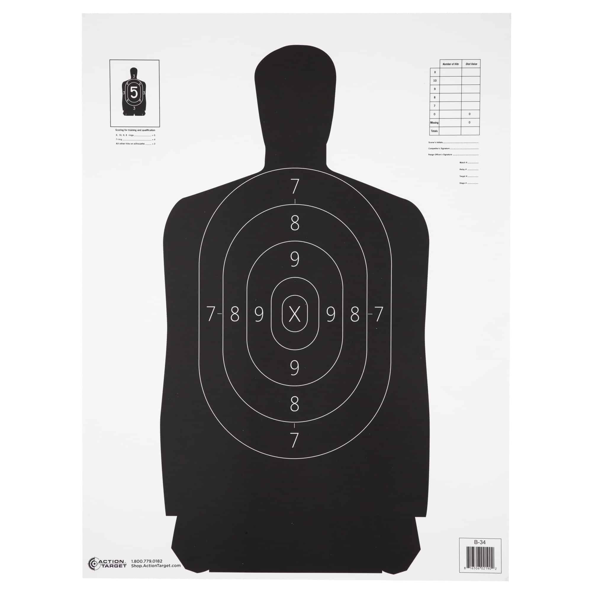 Action Target ACTION TGT B34 BLK 100PK
