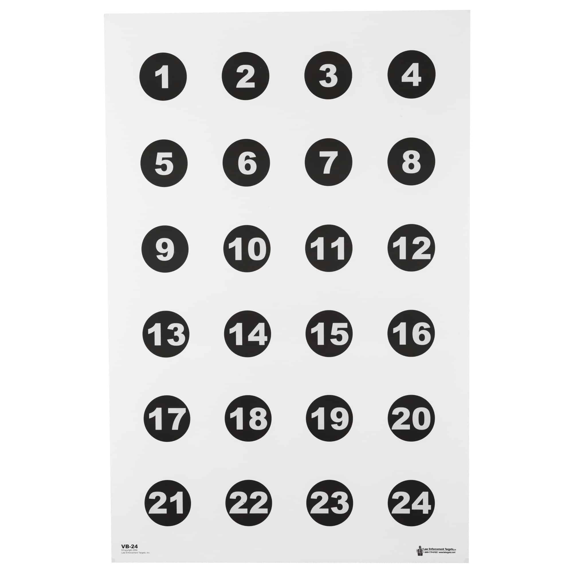 Action Target ACTION TGT 24 3" NMBR CIRCLES 100PK