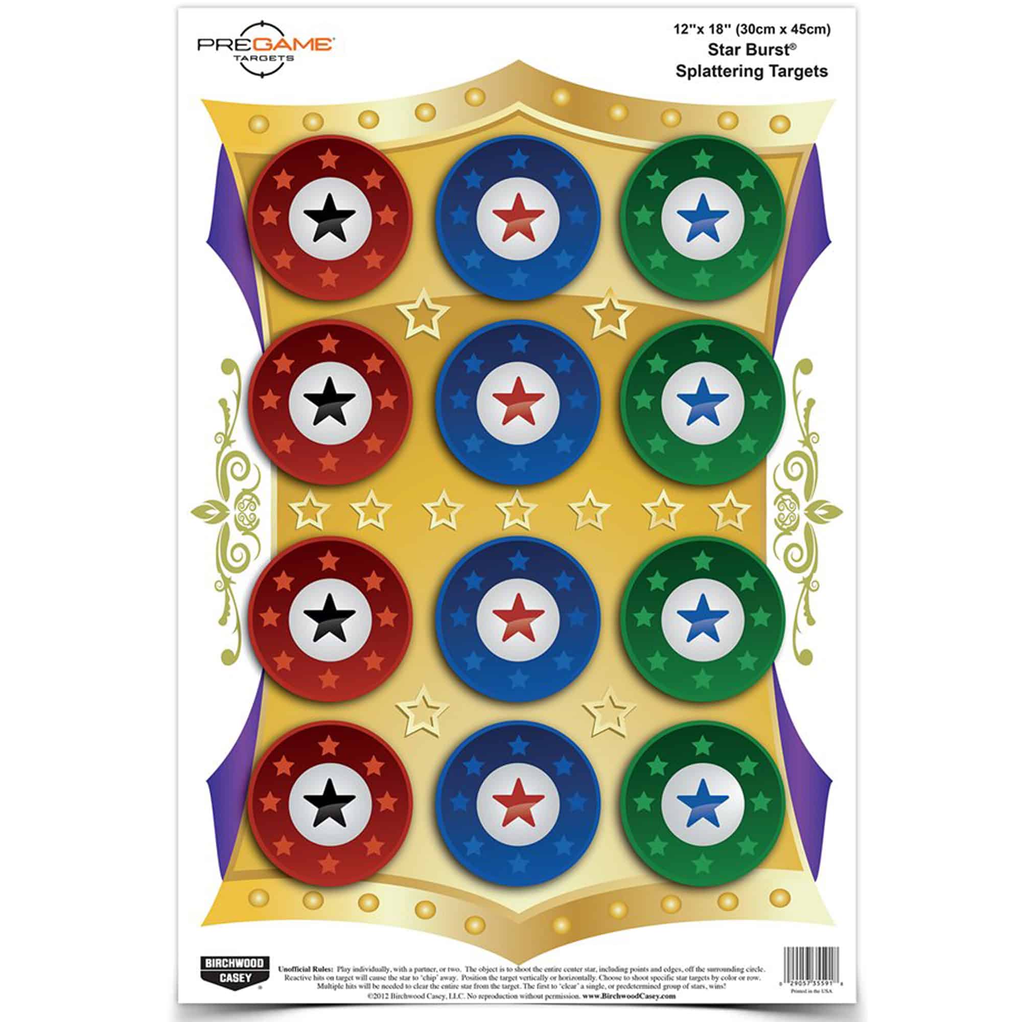 Birchwood Casey B/C PREGAME STAR BURST TGT 8-12X18