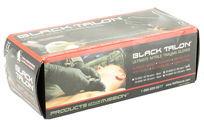 North American Rescue NAR GLOVES BLACK NITRILE MED 50 PAIR - Image 2